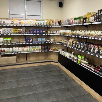 Торговые стеллажи для продуктовых магазинов 50038 фото